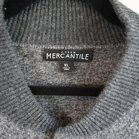 J Crew Mercantile Gray Marled Lambswool Button Up Bomber Jacket Size Extra Large - Picture 3 of 7